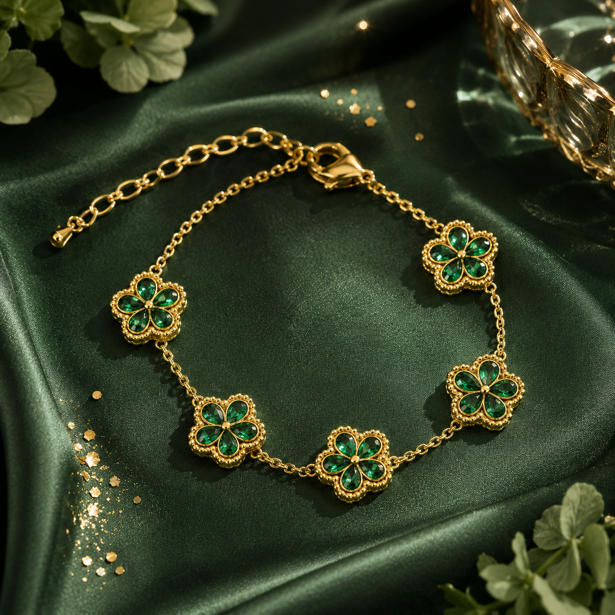 🌸 Bracelet Fleur de Lumière Dorée 🌸