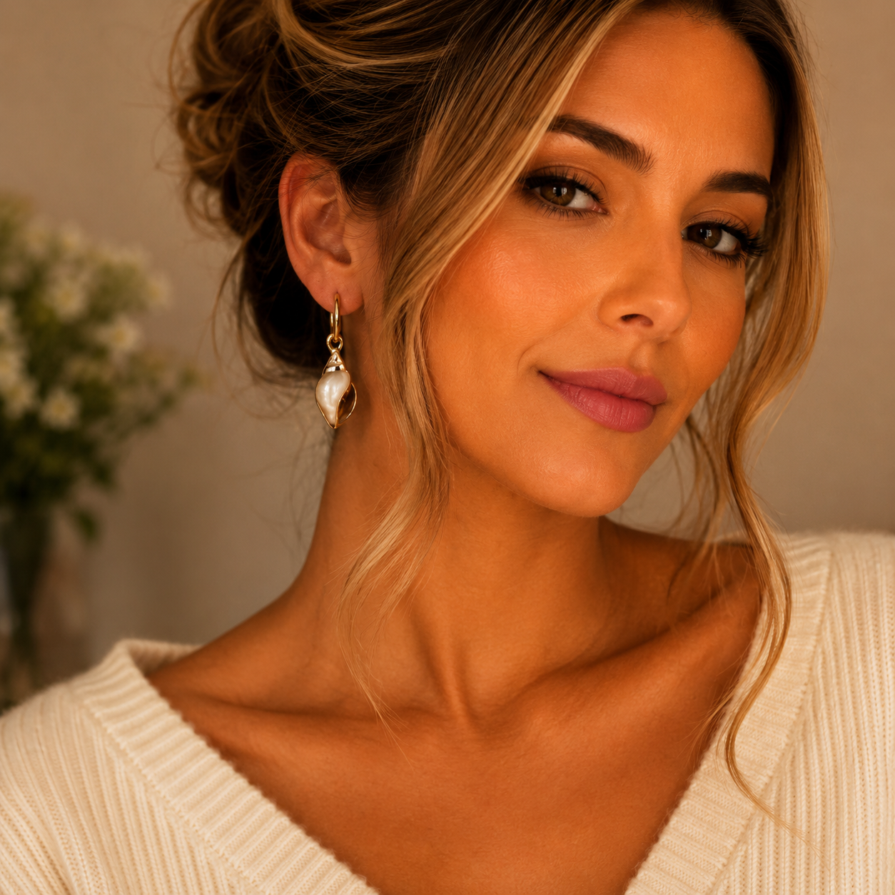 🐚Boucles d'oreilles Éclat de Nacre🐚