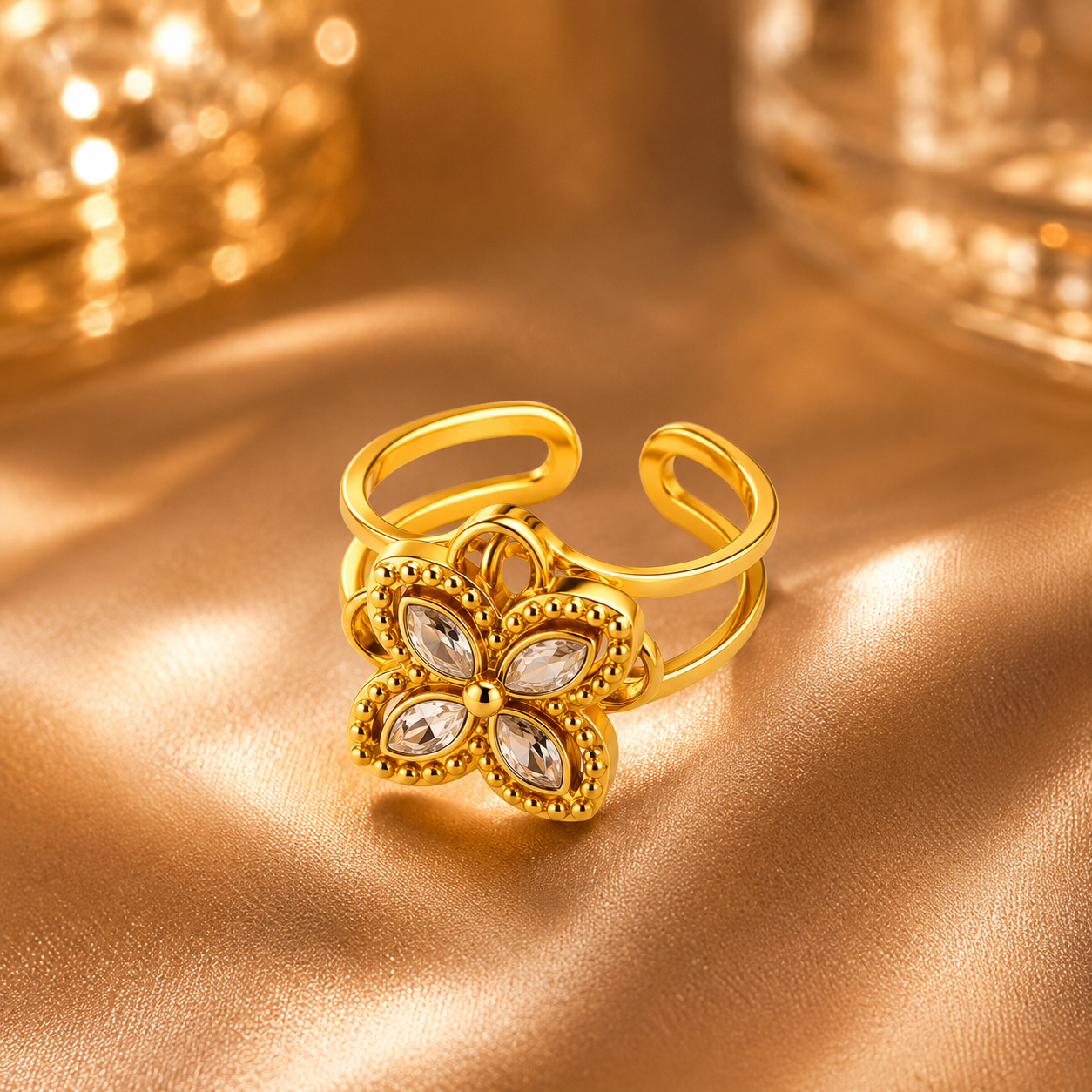 🌺 Bague Florélia Dorée 🌺