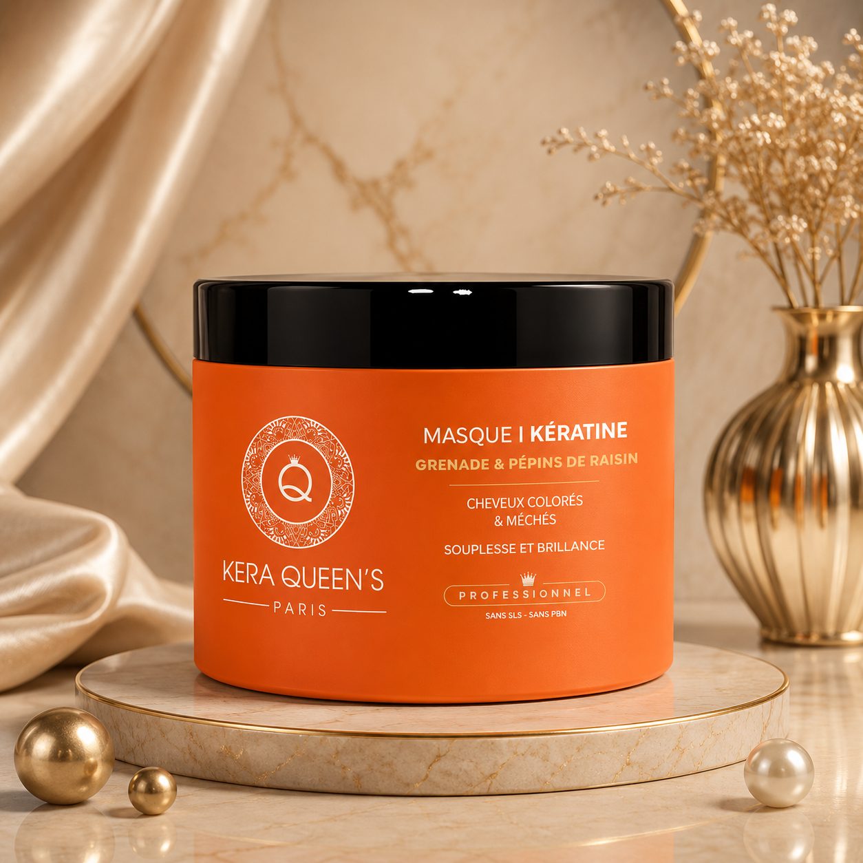 🍇✨ Masque Grenade, Pépins de Raisin & Kératine