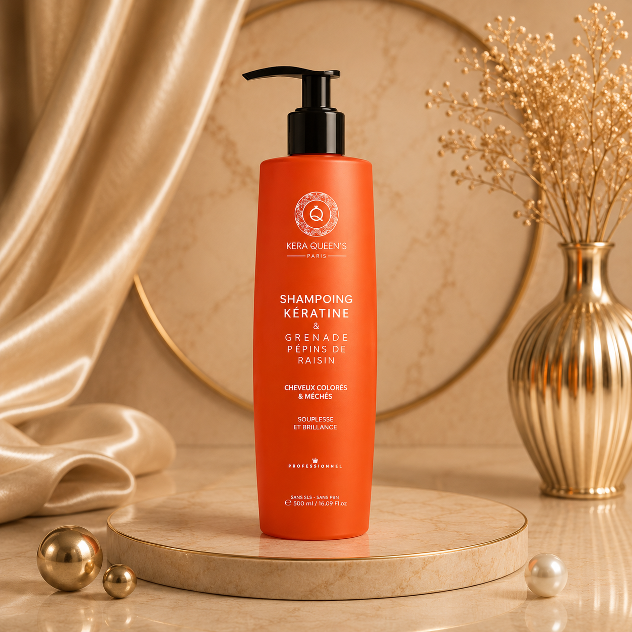 ❤️🍇✨ Shampoing Grenade, Pépins de Raisin & Kératine