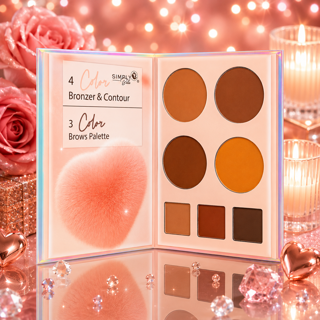 💖 Palette de Fards à Paupières Coquette Book Simply Bella – 24 Couleurs 💖